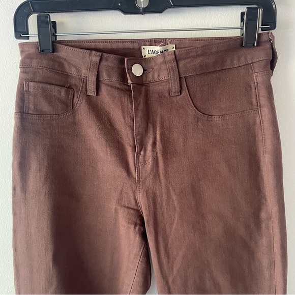 L'Agence Margot High Rise Mahogany Coated Skinny Jeans 37564 - Picture 6 of 13